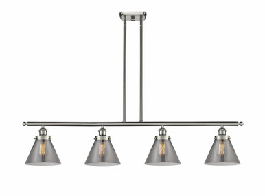 Cone 4 Light Stem Hung Island 10 Inch Tall and 48 Inch Wide by Innovations - 916-4I-SN-G43