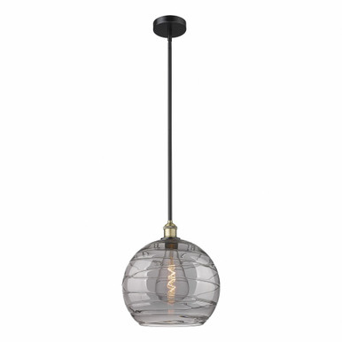 Athens Deco Swirl 1 Light Stem Mini Pendant 14.63X13.75 by Innovations - 616-1S-BAB-G1213-14SM