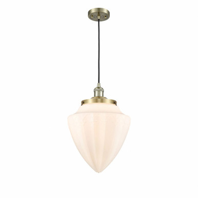 Bullet 1 Light Cord Hung Mini Pendant 16.25X11.88 Inch Wide by Innovations - 201C-AB-G661-12