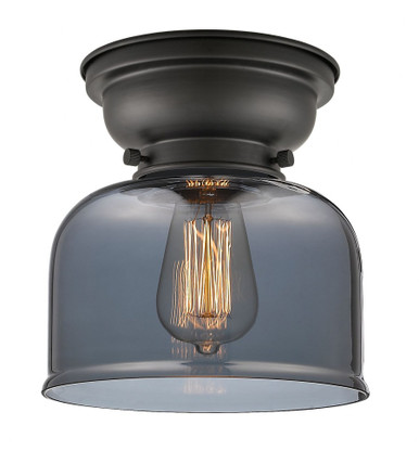 Bell 1 Light Flush Mount 8 Inch Tall and 7.75 Inch Wide by Innovations - 623-1F-BK-G73