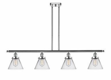 Cone 4 Light Stem Hung Island 10 Inch Tall and 48 Inch Wide by Innovations - 916-4I-PC-G42