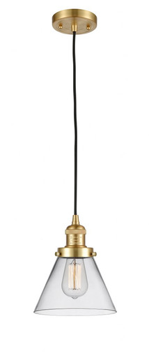 Cone 1 Light Cord Hung Mini Pendant 9.13 and 7.75 Inch Wide by Innovations - 201C-SG-G42