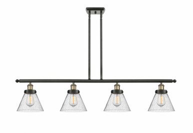Cone 4 Light Stem Hung Island 10 Inch Tall and 48 Inch Wide by Innovations - 916-4I-BAB-G44