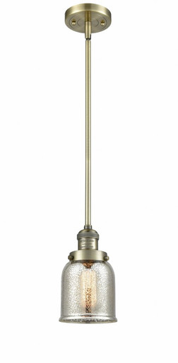 Bell 1 Light Stem Hung Mini Pendant 10 Inch and 5 Inch Wide by Innovations - 201S-AB-G58