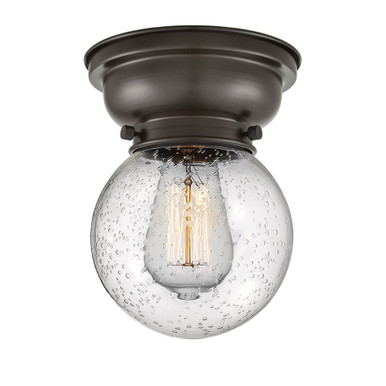 Beacon 1 Light Flush Mount 8.38 Inch Tall and 6 Inch Wide by Innovations - 623-1F-OB-G204-6