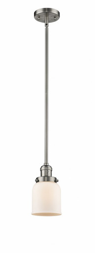 Bell 1 Light Stem Hung Mini Pendant 10 Inch and 5 Inch Wide by Innovations - 201S-SN-G51