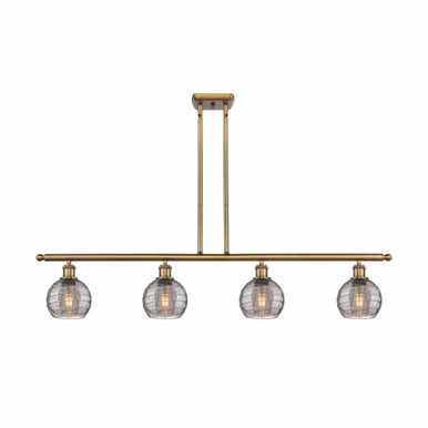 Athens Deco Swirl 4 Light Stem Hung Island 8.63 InchX48 Inch by Innovations - 516-4I-BB-G1213-6SM