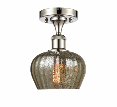 Fenton 1 Light Semi Flush Mount 8.75 Inch and 6.5 Inch Wide by Innovations - 516-1C-PN-G96