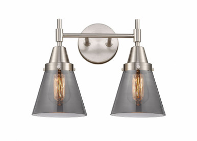 Cone 2 Light Bath Vanity 11 Inch Tall and 15.25 Inch Wide by Innovations - 447-2W-SN-G63