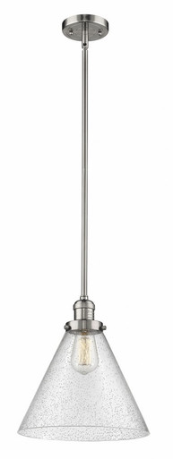 Cone 1 Light Stem Hung Mini Pendant 16 Inch and 12 Inch Wide by Innovations - 201S-PN-G44-L