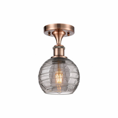 Athens Deco Swirl 1 Light 6 Inch Wide Semi Flush Mount by Innovations - 516-1C-AC-G1213-6SM