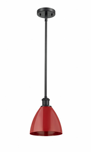 Plymouth 1 Light Pendant 9.5 Inch Tall and 7.5 Inch Wide by Innovations - 516-1S-BK-MBD-75-RD