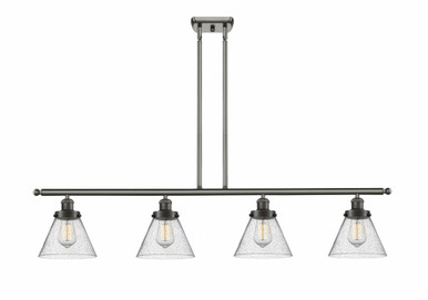 Cone 4 Light Stem Hung Island 10 Inch Tall and 48 Inch Wide by Innovations - 916-4I-OB-G44