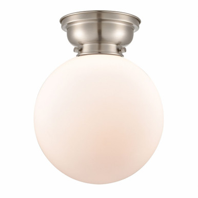 Beacon 1 Light Flush Mount 12.75 Inch Tall and 10 Inch Wide by Innovations - 623-1F-SN-G201-10