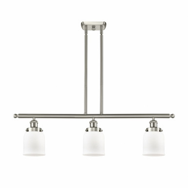 Bell 3 Light Stem hung Island 10 Inch Tall and 36 Inch Wide by Innovations - 916-3I-SN-G51