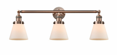Cone 3 Light Bath Vanity 11 Inch Tall and 30 Inch Wide by Innovations - 205-AC-G61