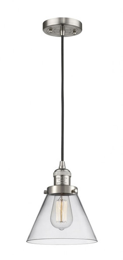 Cone 1 Light Cord Hung Mini Pendant 9.13 and 7.75 Inch Wide by Innovations - 201C-SN-G42