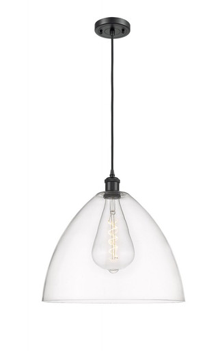 Bristol 1 Light Cord hung Pendant 17 Inch and 16 Inch Wide by Innovations - 516-1P-BK-GBD-162