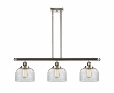 Bell 3 Light Stem hung Island 11 Inch Tall and 36 Inch Wide by Innovations - 916-3I-PN-G72