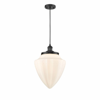 Bullet 1 Light Cord Hung Mini Pendant 16.25X11.88 Inch Wide by Innovations - 201C-BK-G661-12