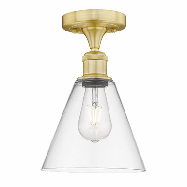 Berkshire Glass 1 Light Semi Flush Mount 12 InchX8 Inch Wide by Innovations - 616-1F-SG-GBC-82