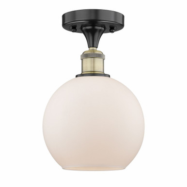 Athens 1 Light Semi Flush Mount 12 Inch Tall and 8 Inch Wide by Innovations - 616-1F-BAB-G121-8