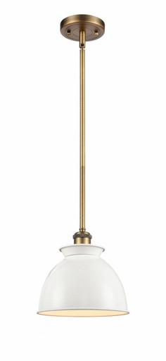 Adirondack 1 Light Industrial Stem Hung Small Pendant by Innovations - 516-1S-BB-M14-W