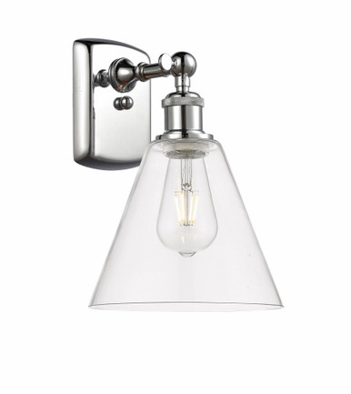 Berkshire Glass 1 Light Wall Sconce 11 Inch and 8 Inch Wide by Innovations - 516-1W-PC-GBC-82