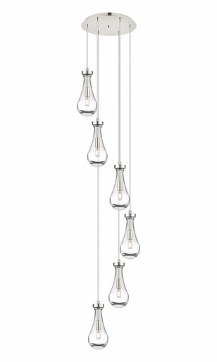 Owego 6 Light 5" Multi Pendant 85.5 Inch X 15.63 Inch Wide by Innovations - 116-451-1P-PN-G451-5CL