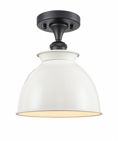 Adirondack 1 Light Semi Flush Mount 9.75 X 8.25 Inch Wide by Innovations - 516-1C-BK-M14-W