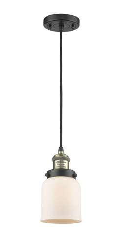 Bell 1 Light Cord hung Mini Pendant 8.88 Inch X 5 Inch Wide by Innovations - 201C-BAB-G51