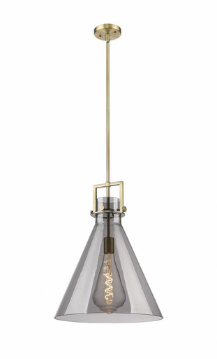 Newton Cone 1 Light Stem Hung Pendant 20.38 and 16 Inch Wide by Innovations - 411-1SL-BB-G411-16SM