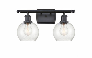 Athens 2 Light Bath Vanity 8.88 Inch Tall X 15.88 Inch Wide by Innovations - 516-2W-BK-G124-6
