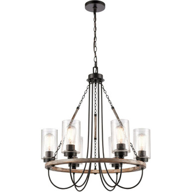 Paladin 100W 6 LED Chain Hung Chandelier 29.38X25 Inch Wide by Innovations - 442-6CR-BK-SDY-LED