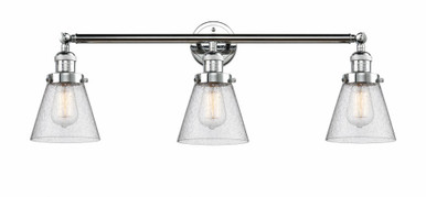 Cone 3 Light Bath Vanity 11 Inch Tall and 30 Inch Wide by Innovations - 205-PC-G64