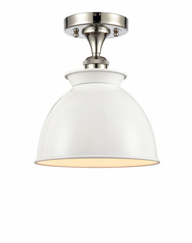 Adirondack 1 Light Semi Flush Mount 9.75 X 8.25 Inch Wide by Innovations - 516-1C-PN-M14-W