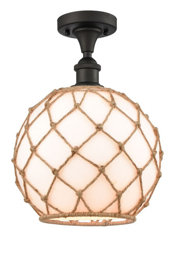 Farmhouse Rope 1 Light Semi Flush Mount 13.25 X 10 Inch Wide by Innovations - 516-1C-OB-G121-10RB