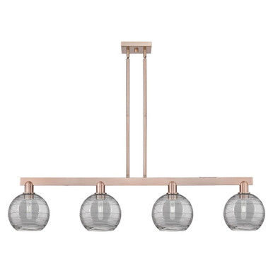 Athens Deco Swirl 4 Light Stem Hung Island 10.75 X 50.75 by Innovations - 716-4I-AC-G1213-8SM