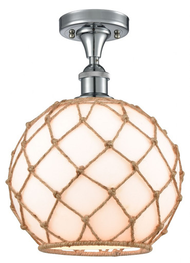 Farmhouse Rope 1 Light Semi Flush Mount 13.25 X 10 Inch Wide by Innovations - 516-1C-PC-G121-10RB