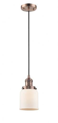 Bell 1 Light Cord hung Mini Pendant 8.88 Inch X 5 Inch Wide by Innovations - 201C-AC-G51