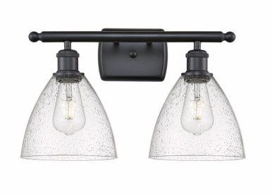Bristol Glass 2 Light Industrial Vanity Light by Innovations - 516-2W-BK-GBD-754