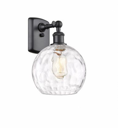 Athens Water Glass 1 Light Wall Sconce 11 Inch X 8 Inch Wide by Innovations - 516-1W-BK-G1215-8