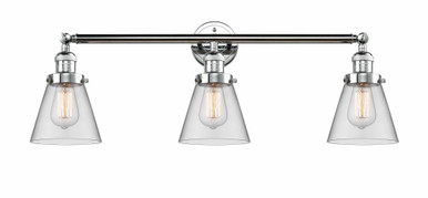 Cone 3 Light Bath Vanity 11 Inch Tall and 30 Inch Wide by Innovations - 205-PC-G62