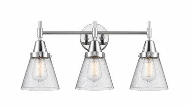 Cone 3 Light Bath Vanity 11 Inch Tall and 24.25 Inch Wide by Innovations - 447-3W-PC-G64
