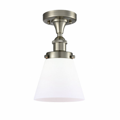 Cone 1 Light Semi Flush Mount 11 Inch Tall and 6 Inch Wide by Innovations - 916-1C-SN-G61