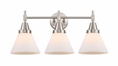 Cone 3 Light Bath Vanity 11.25 Inch Tall and 25.75 Inch Wide by Innovations - 447-3W-SN-G41