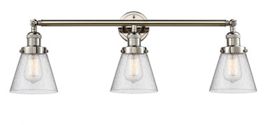 Cone 3 Light Bath Vanity 11 Inch Tall and 30 Inch Wide by Innovations - 205-PN-G64