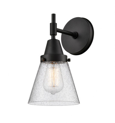 Cone 1 Light Wall Sconce 11 Inch Tall and 6.25 Inch Wide by Innovations - 447-1W-BK-G64