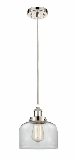 Bell 1 Light Cord hung Mini Pendant 10 Inch and 8 Inch Wide by Innovations - 916-1P-PN-G72