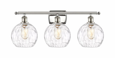 Athens Water Glass 3 Light Globe Vanity Light 26 Inch Wide by Innovations - 516-3W-PN-G1215-8